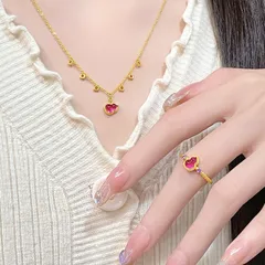 Luxurious Gold Gourd Ring For Women In Electroplated Copper With Rhinestones Inlay 3