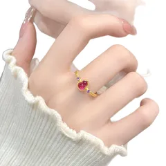 Luxurious Gold Gourd Ring For Women In Electroplated Copper With Rhinestones Inlay 5