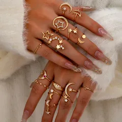 Gold Plated Star Ring For Women In Copper With Zircon Inlay Featuring Electroplating Craft