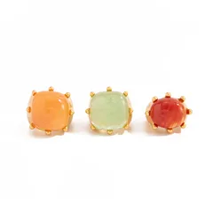 Sweet Gold Quadrilateral Ring For Women In Zinc Alloy With Resin Inlay Featuring Claw Setting 5