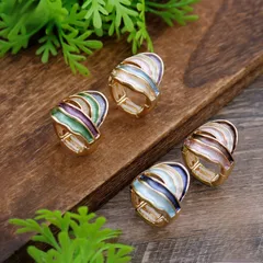 Gold Zinc Alloy Women's Rings For Lines Featuring Enamel Craftsmanship
