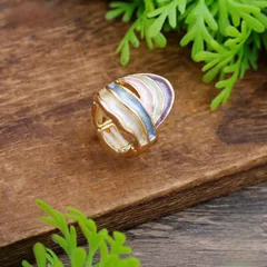 Gold Zinc Alloy Women's Rings For Lines Featuring Enamel Craftsmanship 2