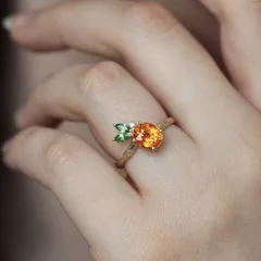 Golden Pineapple Ring For Women With Electroplated Finish And Zircon Inlay, Featuring Golden Plated Metal 5