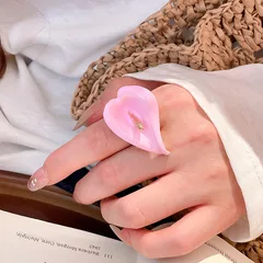 Golden Plated Alloy Open Ring For Women Featuring Enamel Craftsmanship With 0.03µm Plating Thickness 2