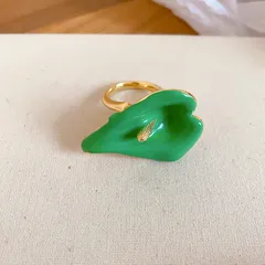 Golden Plated Alloy Open Ring For Women Featuring Enamel Craftsmanship With 0.03µm Plating Thickness 4