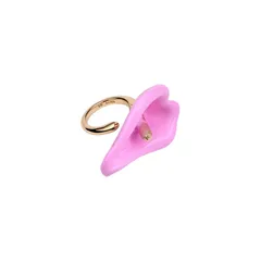 Golden Plated Alloy Open Ring For Women Featuring Enamel Craftsmanship With 0.03µm Plating Thickness 5