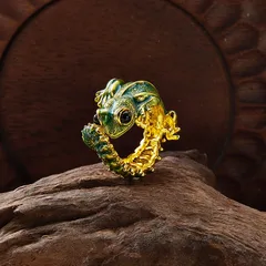 Gothic Lizard Adjustable Ring For Unisex Featuring Alloy Material And Enamel Craftsmanship 3