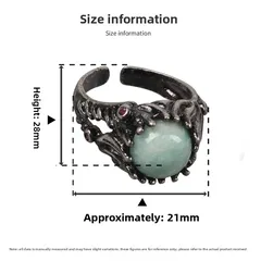 Gothic Round Open Ring For Unisex Featuring Crystal Inlay Material 3