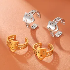 Halloween Clown Ring In Gold Alloy For Unisex, Stylish And Festive Jewelry Accessory