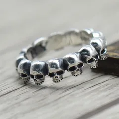 Halloween Skull Ring For Unisex Featuring Silver Color And 0.03µm KC Golden Plated Finish, 1 Piece 2