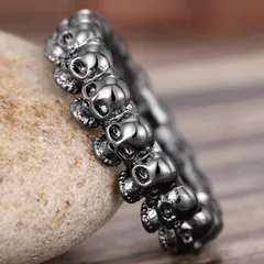 Halloween Skull Ring For Unisex Featuring Silver Color And 0.03µm KC Golden Plated Finish, 1 Piece 5