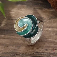 Handmade Apricot Flowers Adjustable Ring For Women In Zinc Alloy 2