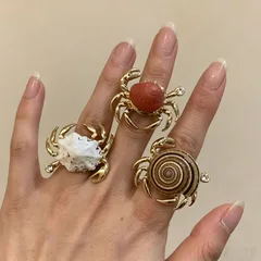 Handmade Marine Style Crab Ring For Women In White Copper Alloy With Rhinestone Inlay