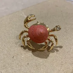 Handmade Marine Style Crab Ring For Women In White Copper Alloy With Rhinestone Inlay 5