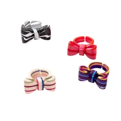 Simple Style Handmade Resin Bow Tie Open Rings For Unisex 5