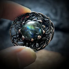 Handmade Women’s Ring Featuring Irregular Natural Stone With Bronze Water Plating 4
