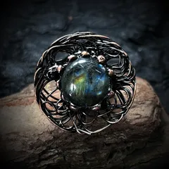 Handmade Women’s Ring Featuring Irregular Natural Stone With Bronze Water Plating 5