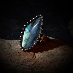 Handmade Women’s Ring Featuring Irregular Natural Stone With Water Plating Bronze Plating Finish 5