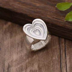Heart Shape Adjustable Ring For Women In Natural Pink Zinc Alloy With Simple Style Featuring Enamel Craftsmanship 3