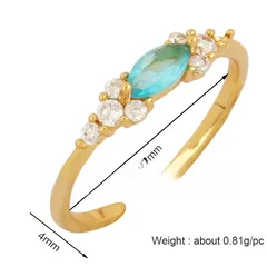 Heart Shape Adjustable Ring For Women In Simple Style, Metal With Zircon Inlay, Available In Elegant Colour 5