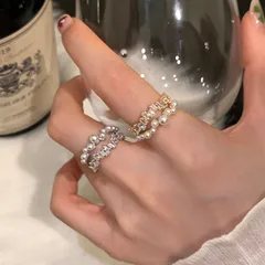 Heart Shape Alloy Ring For Unisex Featuring 10K Real Gold Plated Finish With 0.03µm Thickness And Rhinestone Inlay