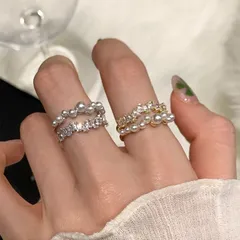 Heart Shape Alloy Ring For Unisex Featuring 10K Real Gold Plated Finish With 0.03µm Thickness And Rhinestone Inlay 2
