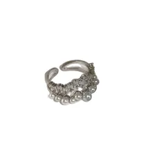 Heart Shape Alloy Ring For Unisex Featuring 10K Real Gold Plated Finish With 0.03µm Thickness And Rhinestone Inlay 5