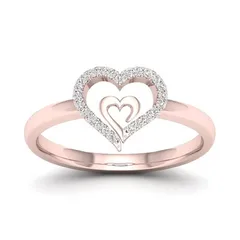 Heart Shape Alloy Ring For Unisex Featuring Golden Plated Water Plating With 0.03µm-0.05µm Thickness