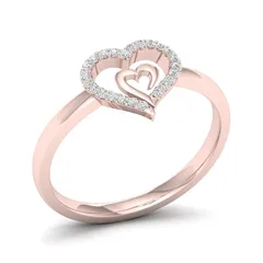 Heart Shape Alloy Ring For Unisex Featuring Golden Plated Water Plating With 0.03µm-0.05µm Thickness 2