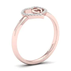 Heart Shape Alloy Ring For Unisex Featuring Golden Plated Water Plating With 0.03µm-0.05µm Thickness 3
