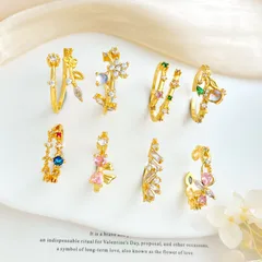 Heart Shape Copper Ring For Women With Real Gold Plated Bezel Setting And Zircon Inlay