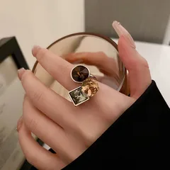 Heart Shape Couple Rings For Love Featuring Alloy Material With KC Golden Plated Coating Thickness 0.03µm And Zircon Inlay 2