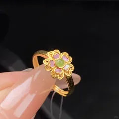 Heart Shape Enamel Open Ring For Women In Gold Electroplated Copper 2