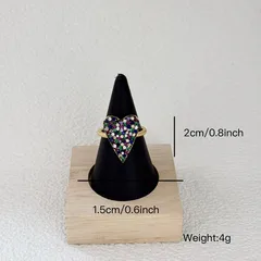 Heart Shape Ethnic Style Ring For Women Featuring Alloy Material And Rhinestone Inlay 2