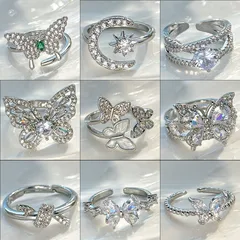 Heart Shape Open Ring For Women In Copper With Zircon Inlay, Featuring New Style Design 3