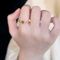 Heart Shape Open Ring For Women In Electroplated Copper With Elegant Design 2
