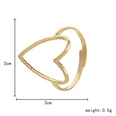 Heart Shape Open Ring For Women In Titanium Steel With Gold Finish 3