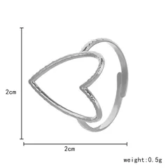 Heart Shape Open Ring For Women In Titanium Steel With Gold Finish 4