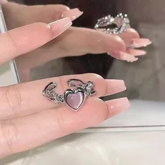 Heart Shape Open Ring For Women, Golden Plated Alloy With 0.03µm Thickness Featuring Epoxy Craft 3