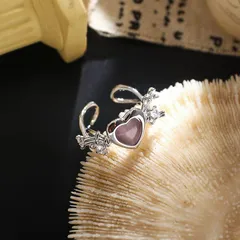 Heart Shape Open Ring For Women, Golden Plated Alloy With 0.03µm Thickness Featuring Epoxy Craft 5