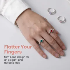 Heart Shape Open Ring For Women In Waterproof Non Tarnish Zinc Alloy With Zircon Inlay And 0.03µm Water Plating Gold Finish 2