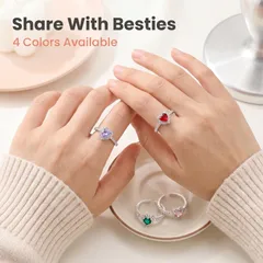 Heart Shape Open Ring For Women In Waterproof Non Tarnish Zinc Alloy With Zircon Inlay And 0.03µm Water Plating Gold Finish 3