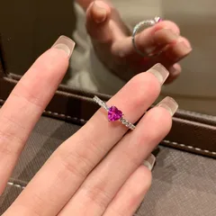 Heart Shape Open Ring For Women In Electroplated Copper With Zircon Inlay, Perfect For Summer
