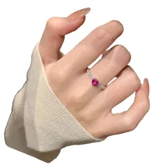 Heart Shape Open Ring For Women In Electroplated Copper With Zircon Inlay, Perfect For Summer 5