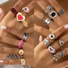 Heart Shape Open Ring For Women Made Of Zinc Alloy Featuring Electroplated Finish