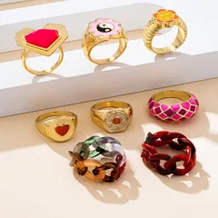 Heart Shape Open Ring For Women Made Of Zinc Alloy Featuring Electroplated Finish 3