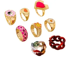 Heart Shape Open Ring For Women Made Of Zinc Alloy Featuring Electroplated Finish 5