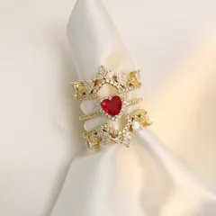 Heart Shape Open Rings For Women, Electroplated Copper With Zircon Inlay, 3 Pieces Set