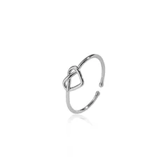 Heart Shape Open Ring For Women, Waterproof Non Tarnish Copper Alloy With Electroplated Gold Plating, Ideal For Winter 5