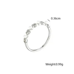 XUPING Heart Shape Ring For Women Featuring Platinum Plated 0.01µm Thickness And Imitation Pearl Inlay, 1 Piece 2